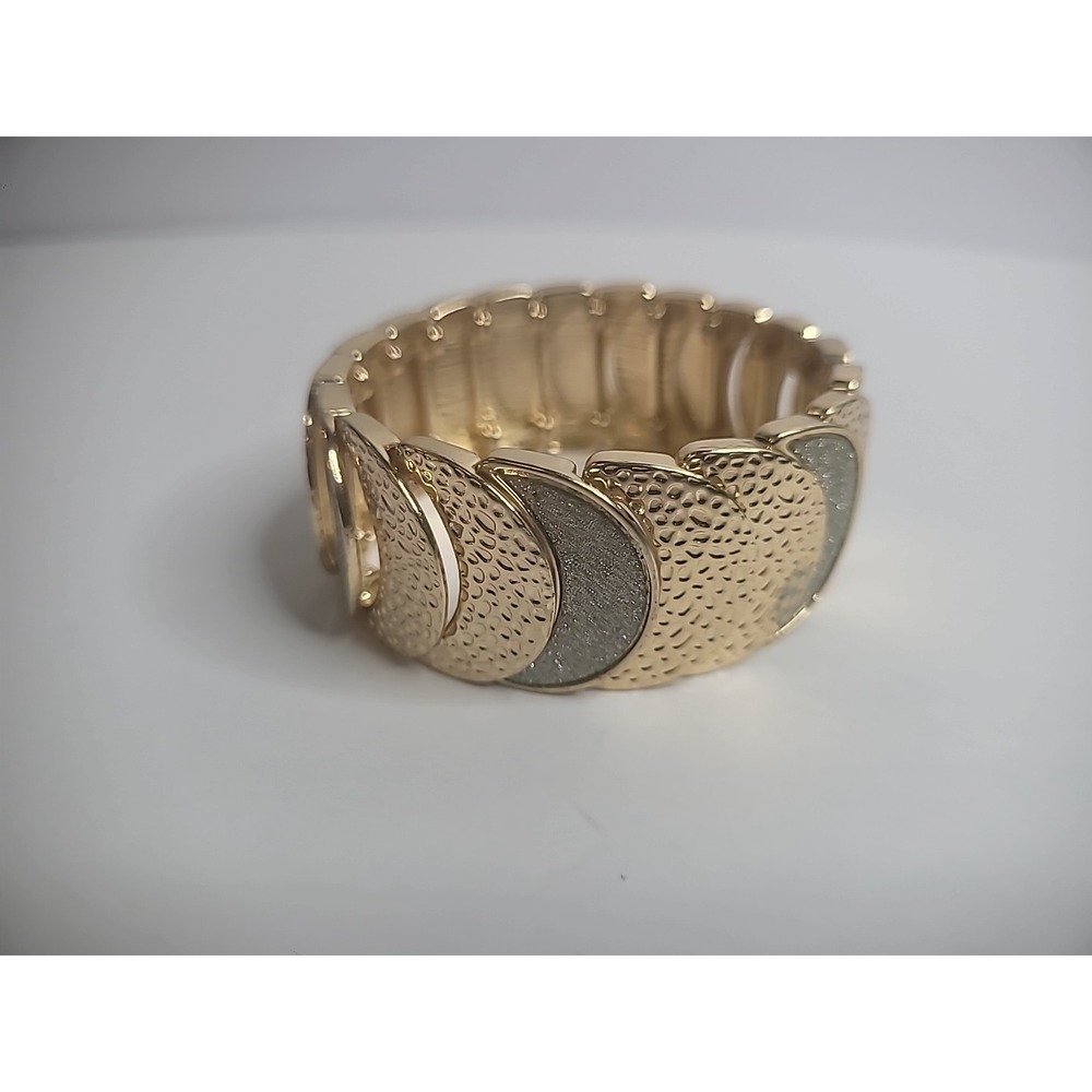 Vintage Gold Tone‎ Silver Tone bracelet Crescent Moon Jewelry Costume